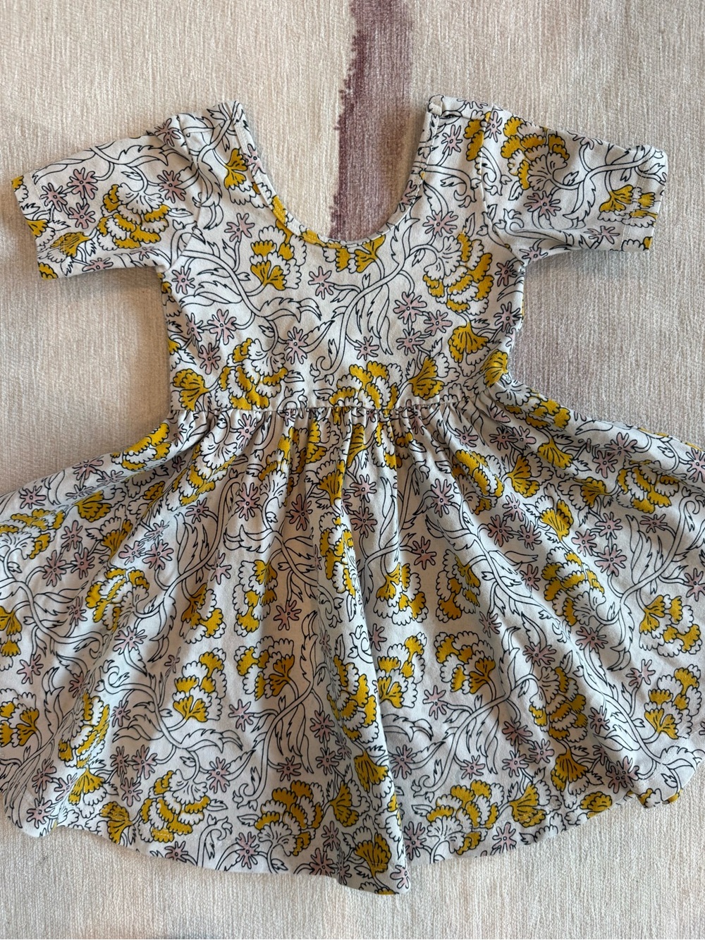 Alice + Ames Yellow Floral Ballet Twirl Dress